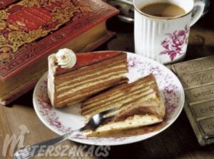 Dobos cake, coffee and a book: a perfect combination